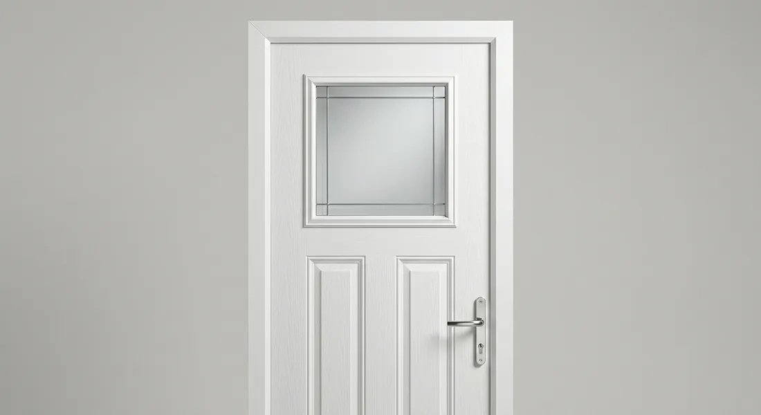 2 Panel 1 Square Composite Door, shown in White