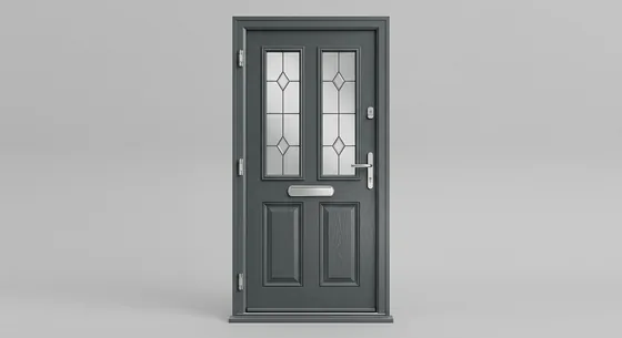 2 Panel 2 Square Composite Door, shown in Anthracite Grey