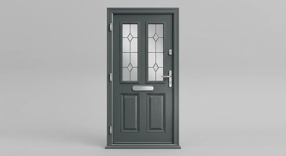 2 Panel 2 Square Composite Door, shown in Anthracite Grey